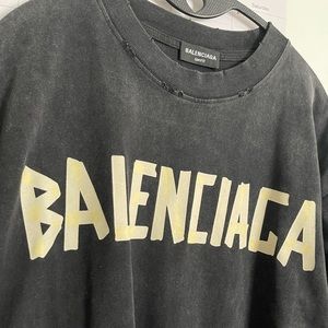 Balenciaga Tape Logo Cotton Graphic T-Shirt